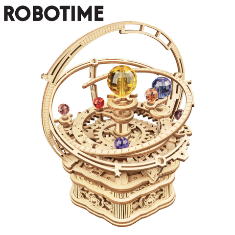 Robotime-rompecabezas de madera 3D de Noche Estrellada, 84 Uds., giratorio, juego de ensamblaje, caja de música, juguete para regalo para niños y adultos, AMK51 ► Foto 1/4