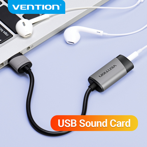 Vention USB tarjeta de sonido externa USB AUX Jack 3,5mm auricular adaptador Audio Mic tarjeta de sonido 5,1 unidad libre para el ordenador portátil ► Foto 1/6
