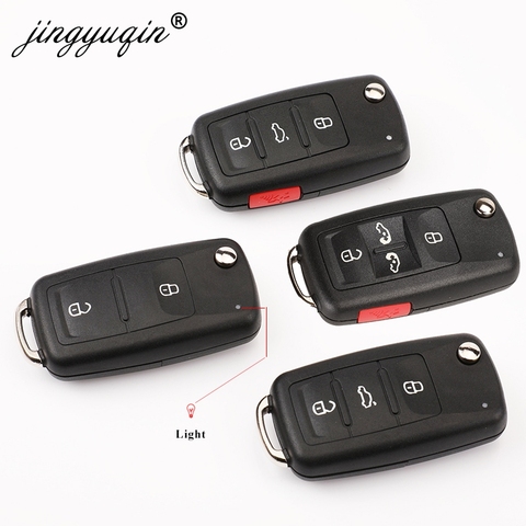 Jingyuqin, 10 Uds., 2/3/4 botones, carcasa de mando a distancia plegable para VW Tiguan Golf Sagitar Polo MK6 Touareg, funda con tapa para el asiento de la Switchblade ► Foto 1/5