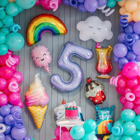 Accesorios de fiesta para niños, 1 Uds. De papel de aluminio de palomitas de maíz, Donuts, color rosa, dulces, juguete para niños, dulces, Baby Shower ► Foto 1/6