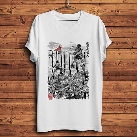 Camiseta de anime de Attack on Titan Flying for humany para hombre, camisa informal de manga corta, color blanco, regalo unisex, novedad de verano ► Foto 1/3