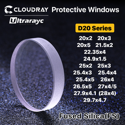 Ultrarayc-ventanas protectoras láser de fibra, D20-29mm de sílice fundida de cuarzo para láser de fibra 1064nm ► Foto 1/5