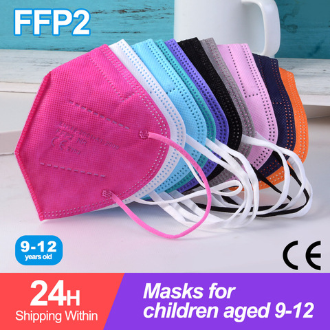 10-100 Uds KN95 máscara niños 5 capa FFP2 Mascarillas FPP2 aprobado higiénico niños máscara protectora reutilizable mascarillas niño ► Foto 1/6