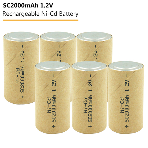 Batería recargable de celda de energía NICD para destornillador eléctrico, Herramientas Eléctricas SC, 2000mah, 1,2 v ► Foto 1/6