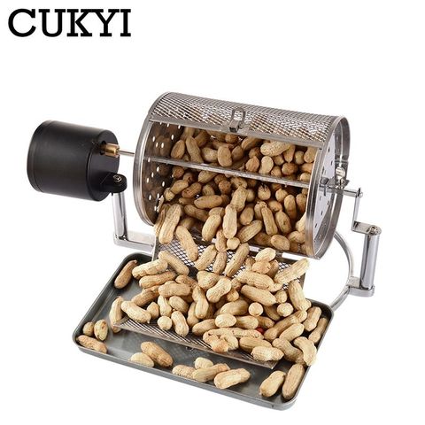 CUKYI-tostador de café eléctrico de acero inoxidable, máquina tostadora de granos, palomitas de maíz, nueces, granos, ajuste de velocidad de rotación para hornear ► Foto 1/6