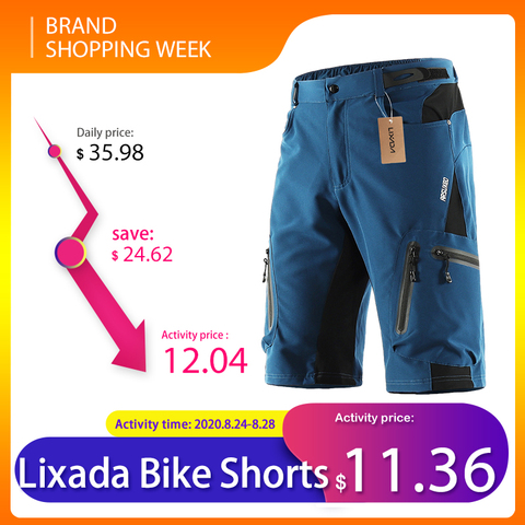 Pantalones cortos de bicicleta lixada Pro para hombre, pantalones cortos de ciclismo de montaña, transpirables, sueltos para bicicleta al aire libre, pantalones cortos de descenso al aire libre ► Foto 1/6