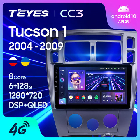 TEYES-Radio Multimedia CC3 con GPS para coche, Radio con reproductor de vídeo, navegador estéreo, Android 10, 2 din, dvd, para Hyundai Tucson 1, 2007-2013 ► Foto 1/6