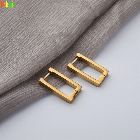 Kshmir-pendientes geométricos rectangulares de oro para mujer, aretes de metal y acero de titanio, aretes de nueva moda 2022 ► Foto 1/6