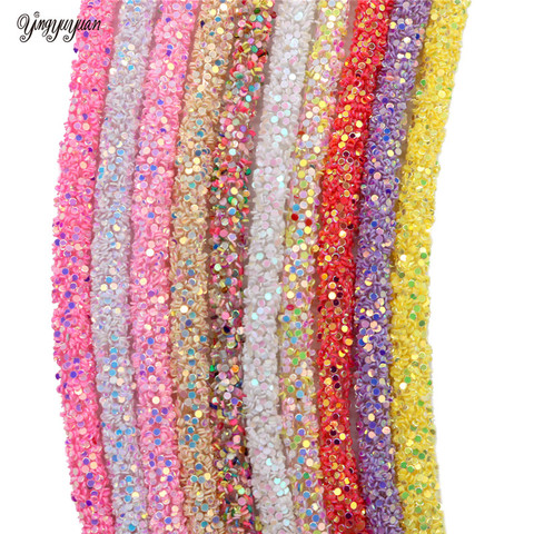 Cuerda de tubo suave de lentejuelas brillantes para decoración, cuerda de 6mm, 1 yarda, para ropa, zapatos, joyería para sombrero, pulsera ► Foto 1/6