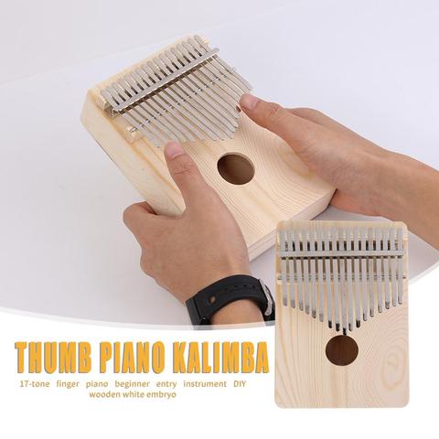 17 teclas Kalimba africano DIY madera blanco Embryo pulgar dedo Piano madera instrumentos musicales Sanza Mbira Kalimba juego ► Foto 1/6