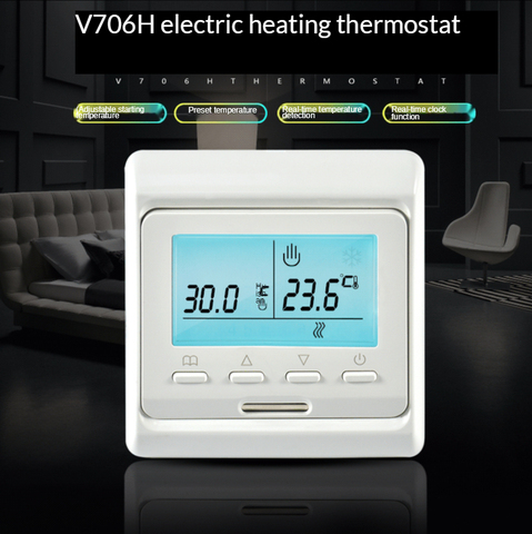 Regulador de temperatura programable para calefacción de suelo, termostato mecánico de aire Universal, LCD, semanal, 16A, 230V ► Foto 1/6