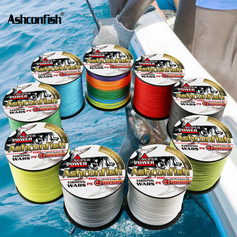 Ashconfish-línea de pesca trenzada de agua dulce/salada, 300M, 4 hebras, 6-100LB x4, línea trenzada multilamente para pesca de carpa 0,2 0,55mm ► Foto 1/6