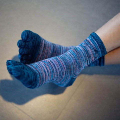 Calcetines de cinco dedos estilo Retro para hombre y mujer, calcetín informal, mezcla de algodón suave, talla libre, venta al por mayor ► Foto 1/4