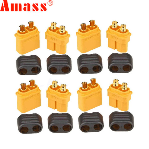 Amass-conector de clavija XT60 + con carcasa de envoltura macho y hembra, 5 pares, para Dron de carreras con visión en primera persona, batería Lipo, 10 pares ► Foto 1/6