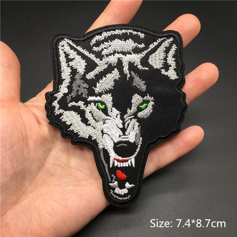 Parche bordado de lobo para planchar en rayas, apliques de ropa Diy, insignias decorativas de costura, pegatinas en ropa, chaqueta, camiseta ► Foto 1/6