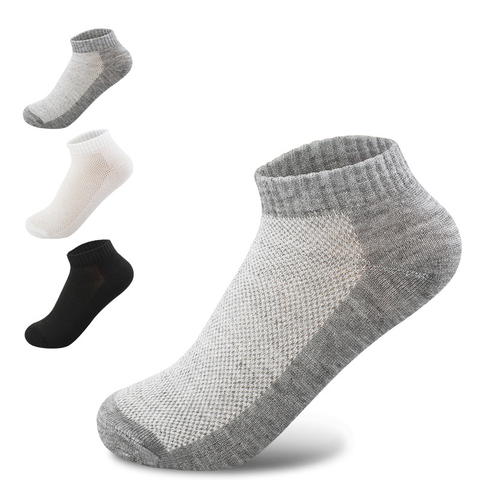 20 piezas = 10 pares de calcetines transpirables de Hombre Calcetines de tobillo corto de malla sólida de alta calidad calcetines náuticos para hombre gran oferta 2022 caliente ► Foto 1/6