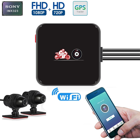 VSYS-Cámara de salpicadero DVR para motocicleta M6L, P6L, Full HD, 1080P + 720P, WiFi, cámara frontal y trasera, resistente al agua, color negro ► Foto 1/6