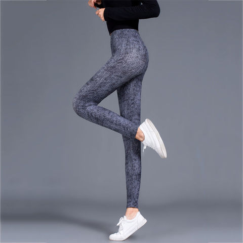 Mallas de tejido vaquero de imitación, mallas sexis largas a la moda ajustadas para mujer, mallas deportivas para gimnasio, Leggings de verano, pantalones pitillo Casual ► Foto 1/1