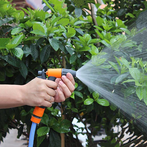 Práctica de manguera de jardín boquillas 2 patrón de agua pistola rociador con manguera para lavado de coches limpieza regar el césped y jardín espolvorear ► Foto 1/6