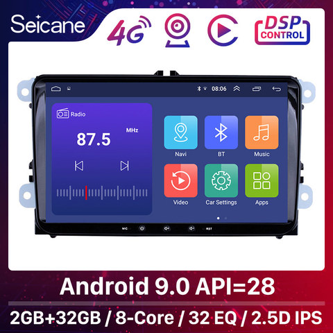 Seicane Android 10,0 2 din Car Radio GPS reproductor Multimedia para VW/Volkswagen/Golf/Passat/b7/b6/Skoda/asiento/Octavia/Polo/Tiguan ► Foto 1/5