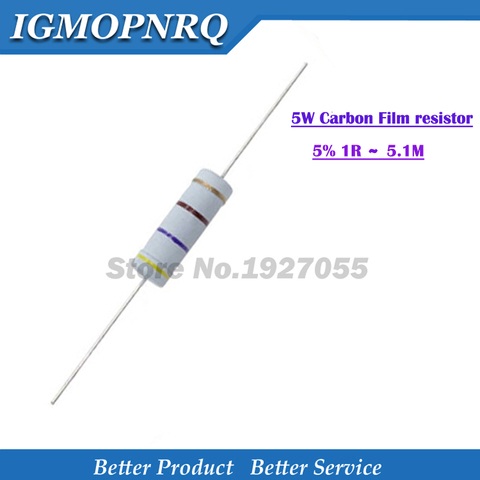 10 Uds 5W película de óxido de Metal resistencia 5% 1R ~ 10M 100R 220R 330R 1K 2,2 K 3,3 K 4,7 K 10K 22K 47K 100K 1M 100, 220, 330 ohm, película de carbono ► Foto 1/1