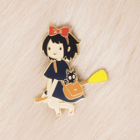 Kiki's Delivery-Pin de esmalte duro, broche dorado de dibujos animados de animales, Gato Gigi, Miyazakis Hayao, para coleccionar insignias ► Foto 1/1