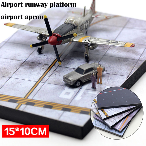 Plataforma de pista de aterrizaje, delantal de avión estático, mesa de arena militar, modelo de pasarela, 15x10 cm ► Foto 1/5