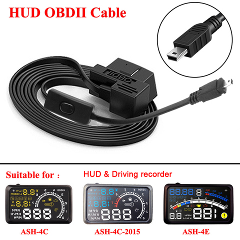 Cable HUD de 16 pines para coche, interruptor OBD con interruptor OBD2, Cable grabador de conducción de 180mm ► Foto 1/6