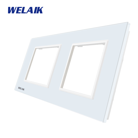 Welaik Interruptor táctil piezas de bricolaje panel de vidrio sólo de pared interruptor de luz negro blanco cristal panel agujero cuadrado A288W /B1 ► Foto 1/5
