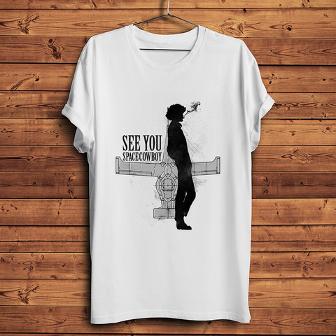 Camiseta divertida de Cowboy Bebop space Hunter para hombre, camisa informal de manga corta, color blanco nuevo, unisex, ropa de calle de manga japonesa ► Foto 1/3