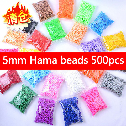 PUPUKOU-Bolsa de 5mm de perlas de Hama, juguetes educativos para niños, 36 colores, garantía de calidad de 100%, 500 unidades ► Foto 1/6