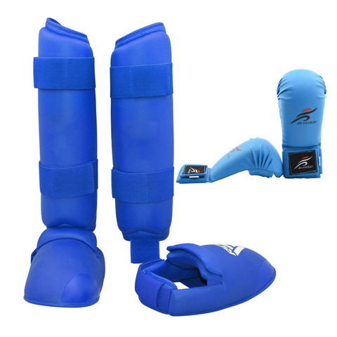 Uniforme de Taekwondo para Karate, conjunto de equipo de combate, Protector de pierna, espinillera, guantes de boxeo, calcetines, zapatos de entrenamiento MMA para adultos y niños ► Foto 1/6