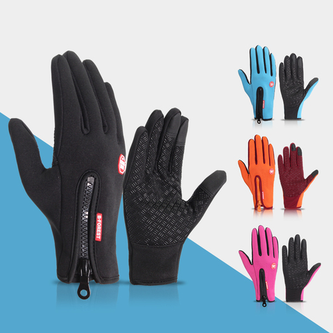 Guantes de Dedo Largo para ciclismo a prueba de viento Guantes Térmicos cálidos para invierno y otoño ► Foto 1/6