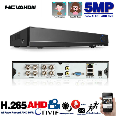 Grabadora híbrida de vídeo AHD 6 en 1 H.265 de 8 canales para cámara de 5MP/4MP/3MP/1080P Xmeye P2P CCTV DVR AHD DVR, compatible con Wifi USB 8ch ► Foto 1/6