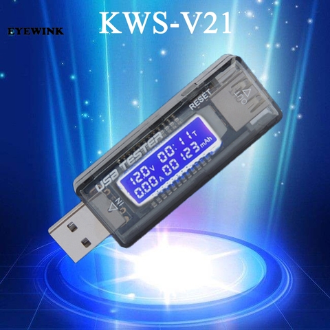 Probador de capacidad de voltaje de KWS-V20/V21 corriente USB, cargador de voltios, medidor de capacidad, Detector de potencia móvil, control de batería ► Foto 1/4