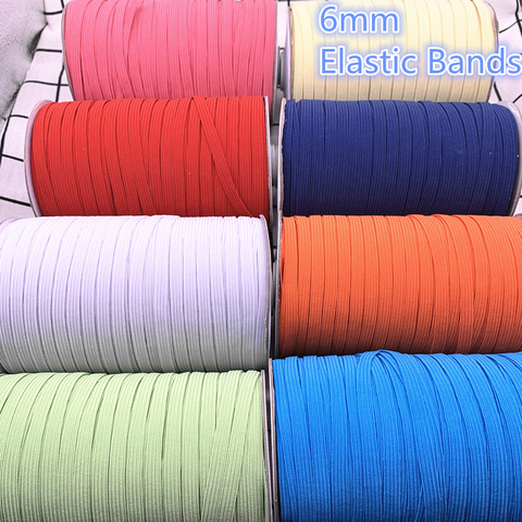 Bandas elásticas de alta elasticidad, 5 yardas, 6mm, carrete de costura, cable elástico plano, manualidades de costura hechas a mano, novedad ► Foto 1/6