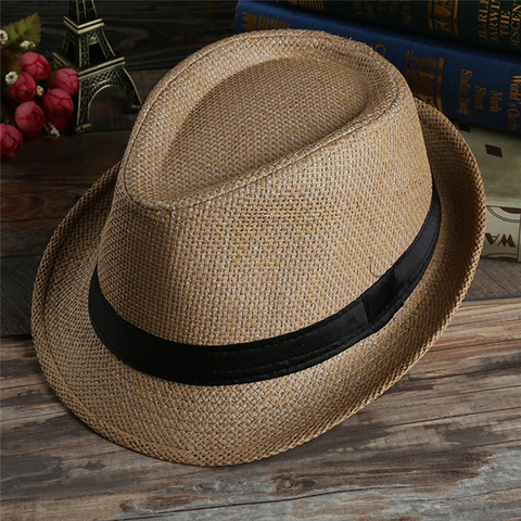 Imixlot-Sombrero de vaquero de paja occidental para hombre, sombrero informal Retro, con tapa respirable, para primavera, verano y otoño ► Foto 1/6