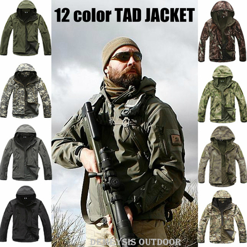 T A D Piel de tiburón chaqueta Softshell hombres chaqueta táctica impermeable A prueba de viento caza chaqueta militar Pantalones ► Foto 1/1