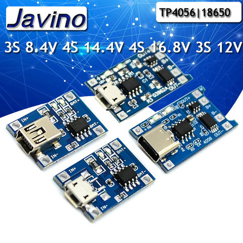 5 uds tipo-c/Micro USB de 5V 1A 18650 TP4056 Módulo de cargador de batería de litio de carga con protección Dual funciones 1A Li-ion ► Foto 1/6