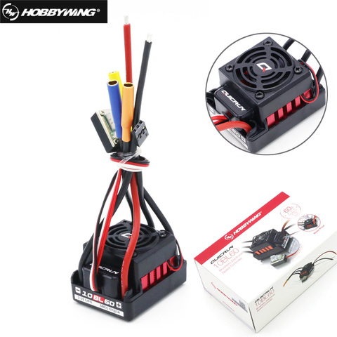 Hobbywing-controlador de velocidad para coche de control remoto, dispositivo electrónico Original Hobbywing QUICRUN 10BL60 Sensored 60A 2-3S Lipo BEC, sin escobillas, ESC para coche de control remoto 1/10 1/12 ► Foto 1/6