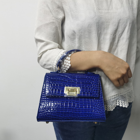 Bolso de lujo de cocodrilo para mujer, nuevo bolso elegante de buena calidad para mujer, con correa de hombro largo ajustable, 2022 ► Foto 1/6