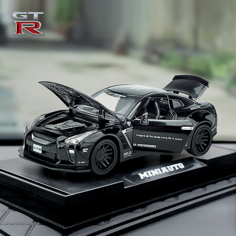 Nuevo 1:32 NISSAN GTR carrera coche en miniatura de aleación Diecasts y vehículos de juguete coches de juguete envío gratis chico juguetes para niños regalos juguete de niño ► Foto 1/6