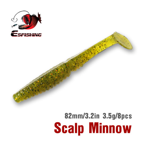 Esfishing señuelo cebo suave 8 piezas 8,2 cm/3,5g Esfishing cuero cabelludo Minnow Lifelike Swimbait carpa olor cebo de silicona leurre Souple Shad ► Foto 1/4