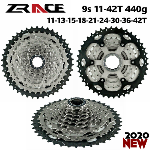 ZRACE-Cassette de 9 velocidades para bicicleta de montaña, 11-piñón libre 40T / 11-42T, adaptador gratis a ► Foto 1/6