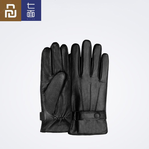 Youpin-guantes Qimian de piel de cordero para hombre y mujer, manoplas de dedo impermeables, de cuero suave crudo español, cálidos, para invierno ► Foto 1/6