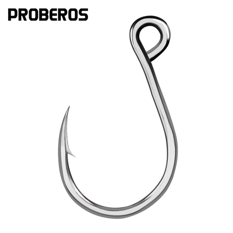 PROBEROS-anzuelo de pesca de agua salada, 2 #-4-6 #-1/0-11/0, de acero inoxidable, anzuelo de pesca grande ► Foto 1/5