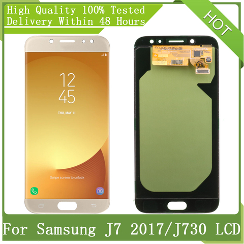 Pantalla LCD SUPER AMOLED de 5,5 pulgadas para móvil, montaje de digitalizador con pantalla táctil y paquete de servicio para Samsung Galaxy J7 Pro 2017, J730, J730F ► Foto 1/6