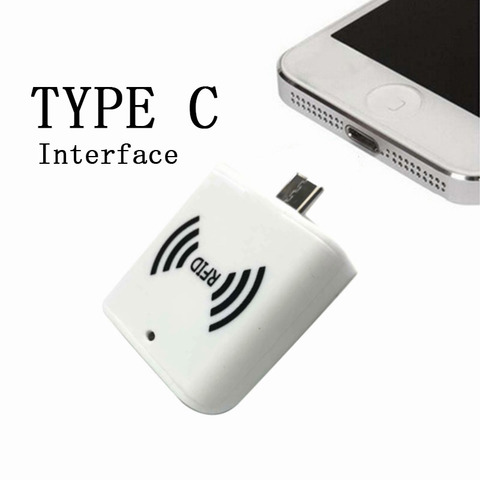 13,56 mhz ISO14443A HF tamaño pequeño RFID OTG teléfono Android USB interfaz del tipo-c portátil de mano Tarjeta de Identificación lector de tarjetas ► Foto 1/6