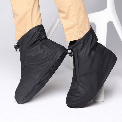 Cubiertas de zapatos para hombre y mujer, botines planos de lluvia, cubierta antideslizante reutilizable de PVC, con capa interna impermeable, 201 ► Foto 1/3