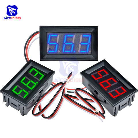 Medidor de voltaje con Panel LED, voltímetro de CC de 0V a 99,9 V, pantalla Digital, rojo/azul/verde ► Foto 1/6